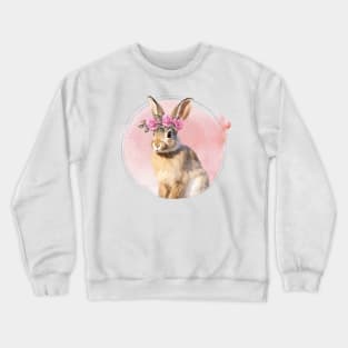 Cute Bunny with Floral Crown Crewneck Sweatshirt